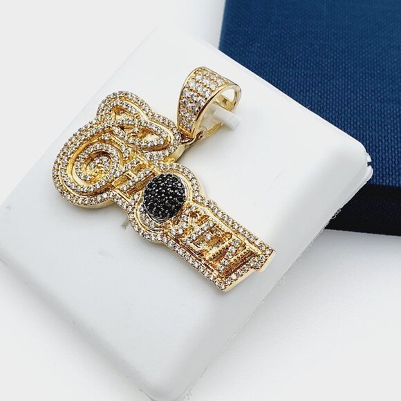 "14K Gold Plated Cubic Zircon Pendant, INUS1BR232 - Picture 4 of 9